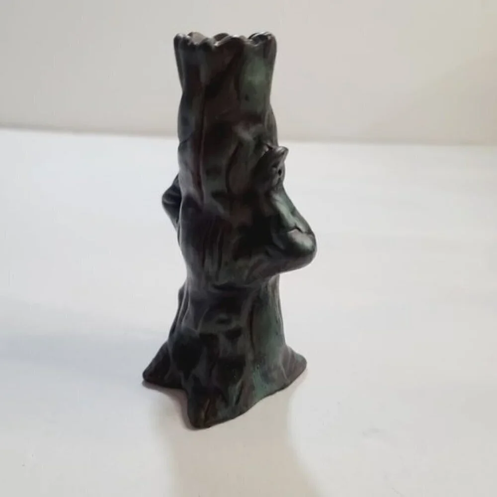 Vintage Halloween Tree Scared Face Spooky Tree Candle Holder Ceramic Figurine